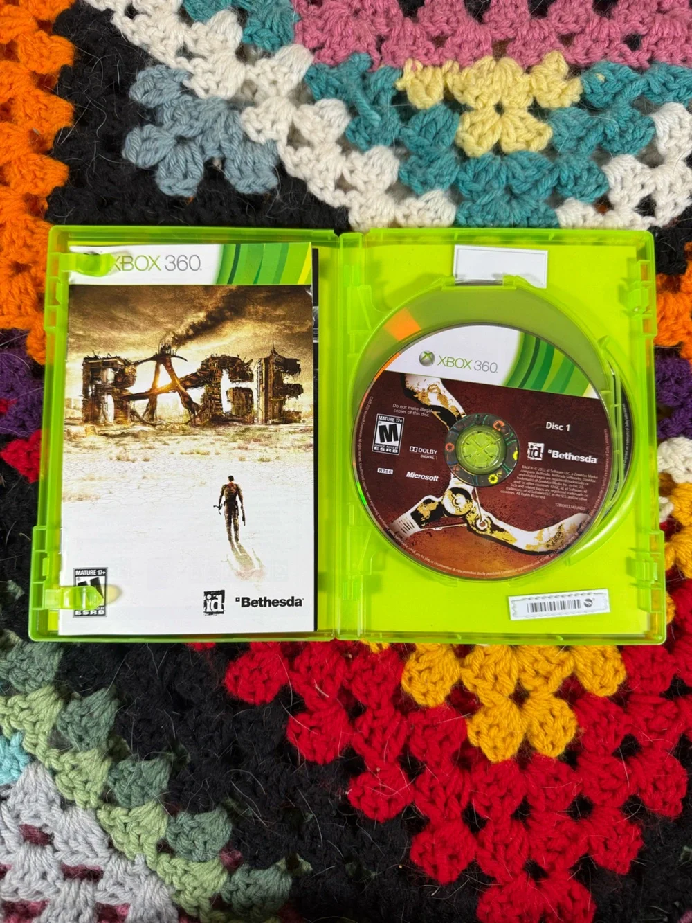 Microsoft Xbox 360 RAGE Game Case with Green Trim